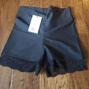 Plush Apparel Lace-Trimmed Compression Shorts